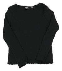 Černé žebrované triko H&M