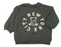 Antracitová mikina s nápisem a medvědem H&M