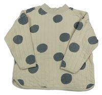 Béžovo-šedá puntíkatá žebrovaná mikina George