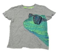 Šedé tričko s ještěrkou Kids