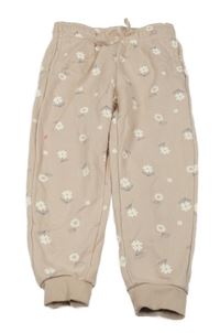 Světlerůžové květované tepláky George