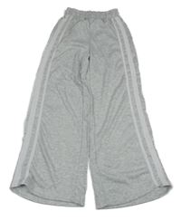 Světlešedo-bílé široké tepláky s pruhy New Look