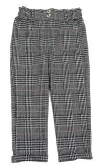 Černo-bílo-růžové kostkované teplákové kalhoty Primark
