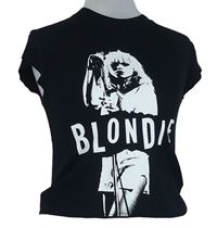 Dámské černé tričko s potiskem Blondie Primark 