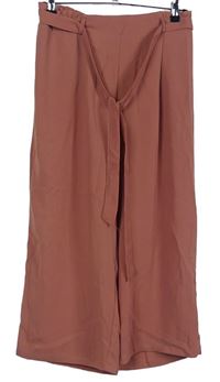 Dámské světlecihlové culottes kalhoty s páskem Primark