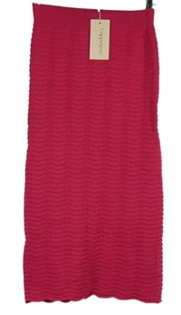 Nové - Dámská fuchisová vzorovaná pletená midi sukně Copperose 