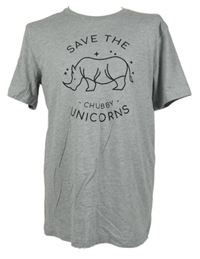 Pánské šedé tričko s nosorožcem 