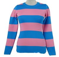 Dámský modro-růžový pruhovaný svetr Savida 
