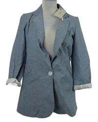 Nové - Dámský světlemodrý lněný blejzr Vero Moda 