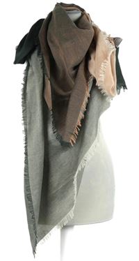 Dámský šedo-růžový vzorovaný šátek 