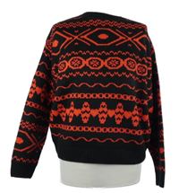 Dámský červeno-černý vzorovaný svetr Bonprix 