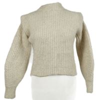 Dámský béžový crop vlněný svetr H&M