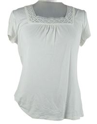 Dámské bílé tričko s krajkou Wallis 
