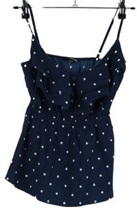 Dámský tmavomodrý puntíkovaný peplum top Tally Weijl 