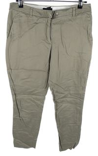 Dámské béžové plátěné chino kalhoty H&M