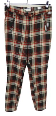 Dámské černo-béžovo-červené kostkované skinny kalhoty H&M