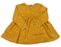 Medové úpletové šaty se srdíčky Zara