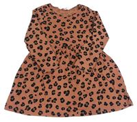 Růžové bavlněné šaty s leopardím vzorem H&M