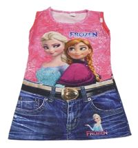 Růžovo-modré šaty s Frozen