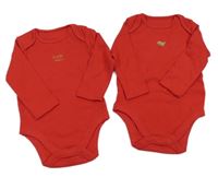 2x červené body s ptáčkem + s nápisem Mothercare
