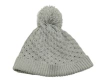 Světlešedá čepice s bambulí Next