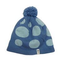 Modrá puntíkatá čepice s bambulí 