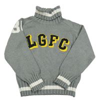 Šedý svetr s písmeny a rolákem H&M