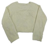 Smetanový žinylkový crop svetr Tommy Bahama