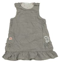 Světlešedé manšestrové šaty se srnkou Bornino