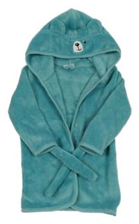 Modrý chlupatý župan s kapucí- medvěd Orsolino