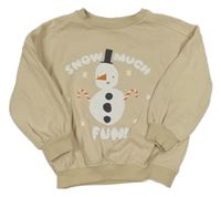 Béžová oversize mikina se sněhulákem George