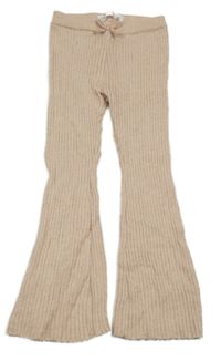 Světlerůžové žebrované úpletové flare legíny Zara