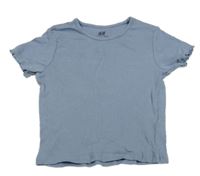 Modré žebrované tričko H&M