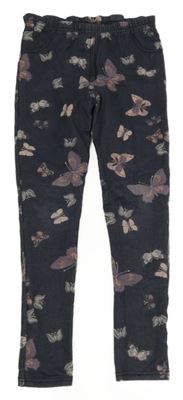 Tmavomodré melírované tregíny s motýlky M&Co.