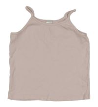 Světlerůžový žebrovaný crop top C&A