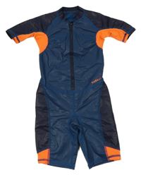 Petrolejovo-modro-oranžový pogumovaný neopren Nabaiji