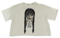 Bílé crop tričko s Wednesday H&M