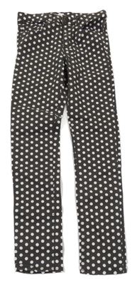 Antracitovo-bílé puntíkaté kalhoty H&M