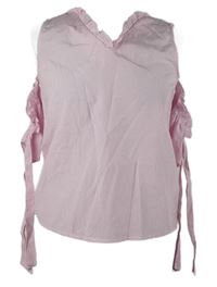 Dámská růžovo-bílá pruhovaná halenka s volnými rameny a zavazováním Koton