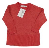 Nové - Jahodový třpytivý svetr M&S