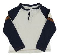 Tmavomodro-bílé triko C&A