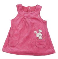 Růžové sametové šaty se zajícem C&A