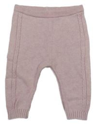 Světlerůžové pletené tepláky s copánkem Next