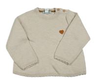 Smetanový svetr se srdíčkem obaibi