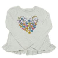 Bílé triko s kytičkami Tu