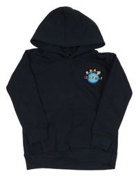 Tmavomodrá mikina s dětmi a kapucí 