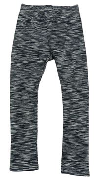 Černo-tmavošedo-bílé žíhané legíny Infinity Kids