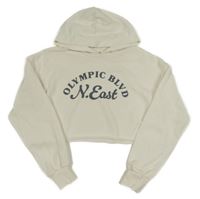 Smetanová crop mikina s nápisem a kapucí H&M