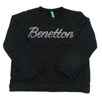 Černá mikina s logem Benetton