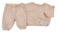 Nové - 2set - Světlerůžová tepláková souprava s kvítky George
